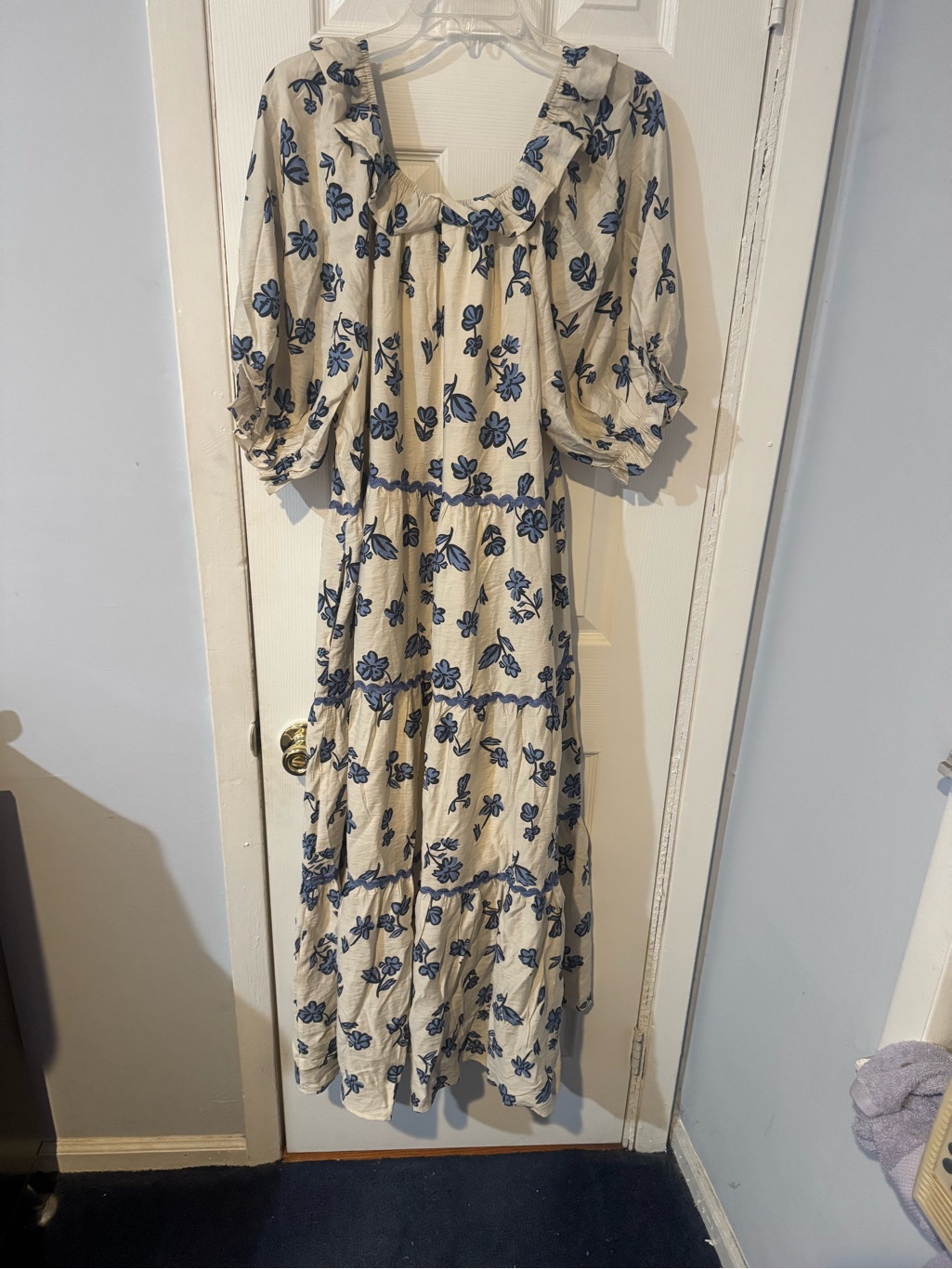 Nwt Floral Blue And White Maxi Dress — image 6 of 6